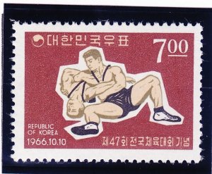 Korea 540 MNH 1966 Wrestlers 47th National Athletic Meet - Seoul