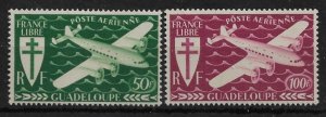 Guadeloupe 1945, Airmail, Scott # C1-C2, VF MVLH* (RMD-8)