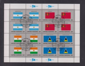 United Nations flags  #507-510  cancelled  1987  sheet  flags  22c Argentina>