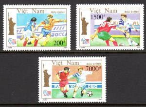 Viet Nam 1993 Sc#2443/2445 WORLD CUP USA 1994 Set (3) MNH