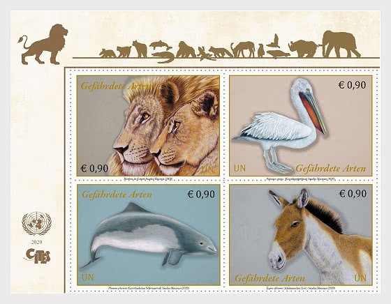 United Nations Stamps 2020. - (3 Offices) - Endangered Species 2020 - Set Mint -