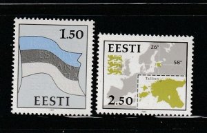 Estonia 209-210 Set MNH Flag And Map