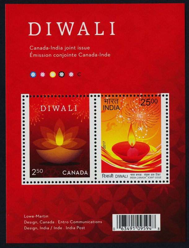 Canada 3023 MNH Diwali, Candle, Joint issue with India