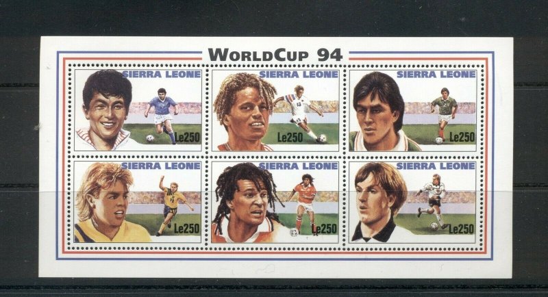 Sierra Leone  #1731 (1994 World Cup sheet) VFMNH CV $8.50