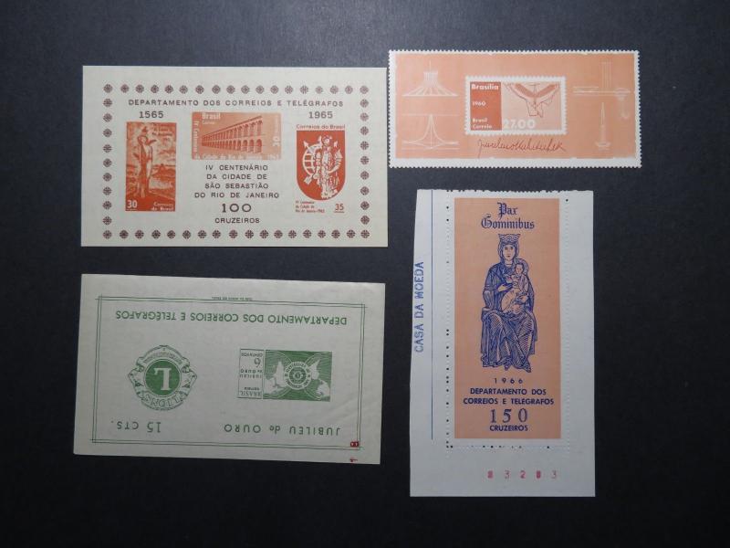 Brazil 9 Better Souvenir Sheets, Mint Hinged, Hinge Remnant, some NGAI - Z11141