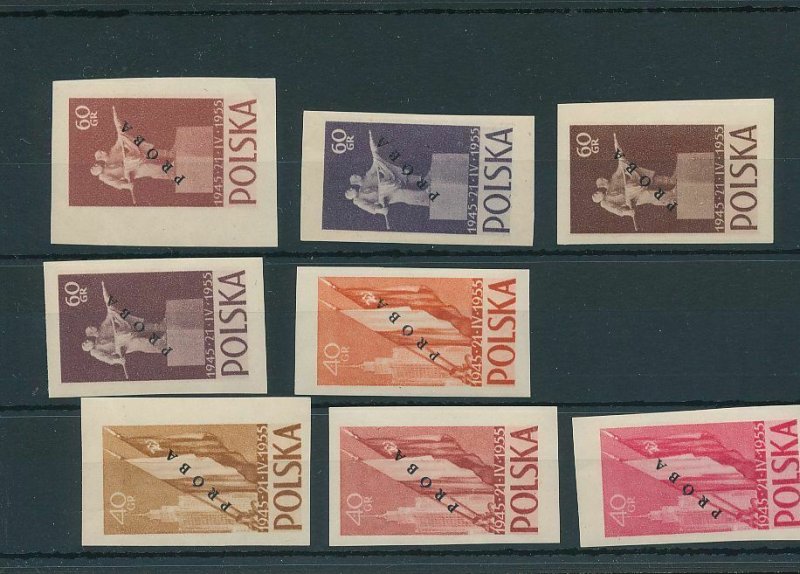 Poland 1955 Treaty Russo Proba Proofs Overprinted MNH (BKA 2149