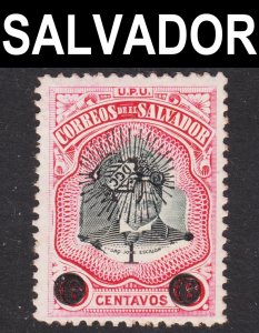 El Salvador Scott 352D OVERPRINT SIDEWAYS ERROR F to VF mint OG VLH.