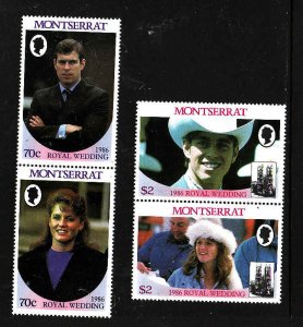 Montserrat-Scott#615-16-Unused NH set-Royal Wedding-Andrew & Fergie-1986-