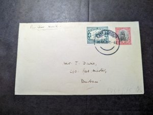 1929 British South Africa Airmail Cover East London to Durban FDC FFC