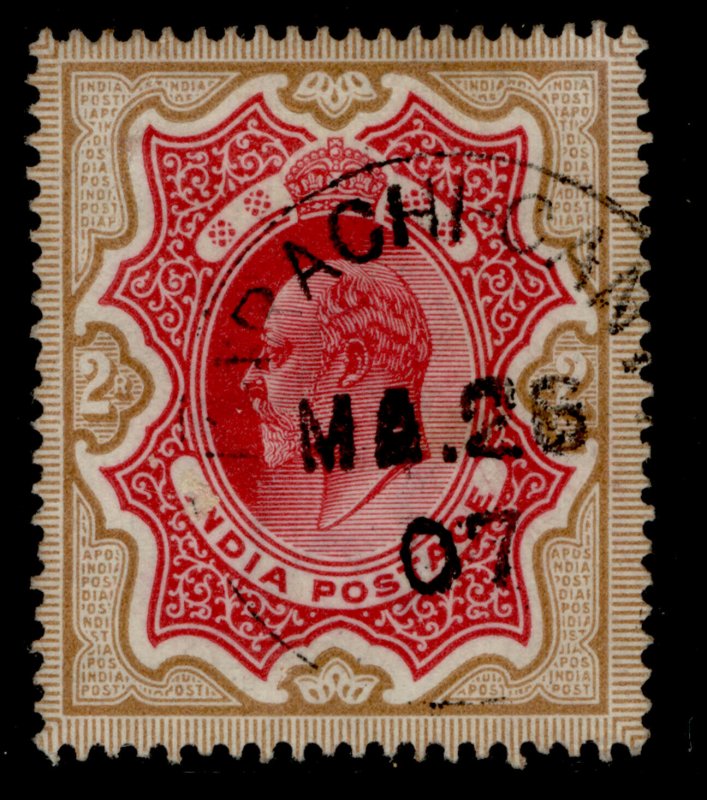 INDIA EDVII SG139, 2r carmine & yellow-brown, FINE USED. CDS 