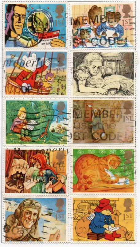 Great Britain Sc 1538-47 1994 Greetings stamp set used