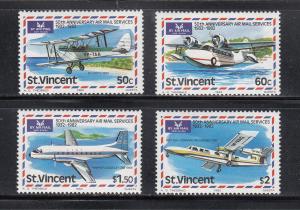 St Vincent Scott #643-646 MNH