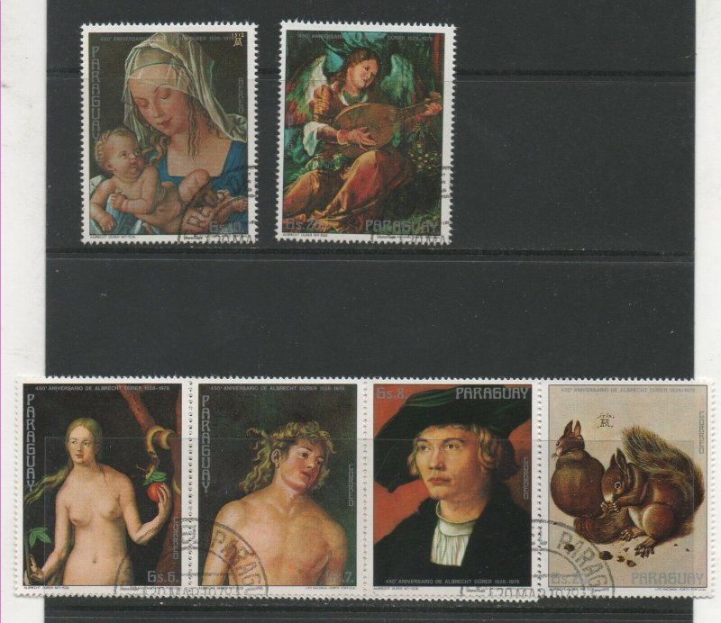 Thematic Stamps Art - PARAGUAY 1978 DURER PAINTINGS 9v used