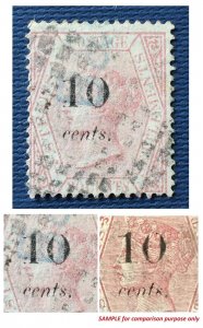 MALAYA 1880 Straits Settlements QV 10c on 30c Used SG#26 Sides of 0 Thicker 4127