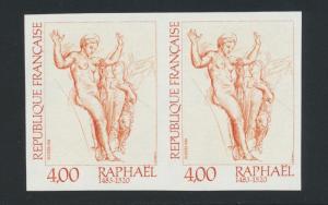 FRANCE 1983 RAPHAEL PAINTING IMPERF PAIR VF NH Sc#1865 (SEE BELOW)