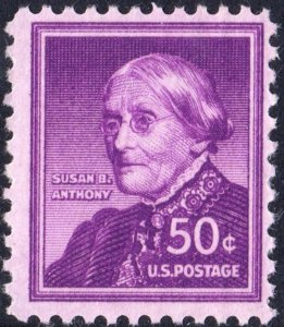 SC#1051 50¢ Susan B. Anthony (1955) MNH