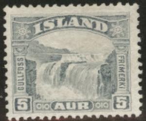 Iceland Scott 170 mint No Gum 1931 waterfall stamp 