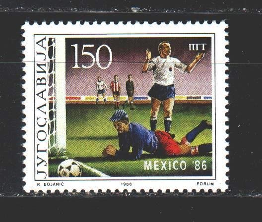 Yugoslavia. 1986. 2153 from the series. Football. MNH.