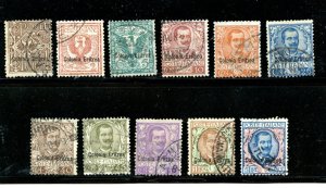 Eritrea #19-27, 29, 33 (E224) O/P on Italy stamps of 1903, Used, F-VF, CV$140.45