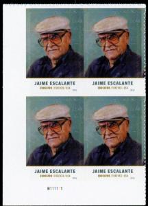 US  5100  Jaime Escalante - Forever Plate Block of 4 - MNH - 2016 - B111111  LL