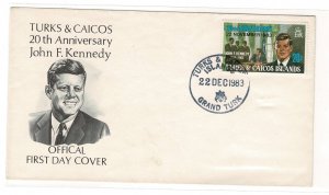 Turks & Caicos FDC 1983 Kennedy