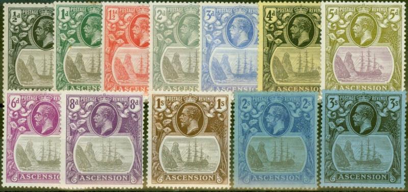 Ascension 1924-27 set of 12 SG10-20 Fine Mtd Mint
