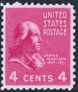 SC#808 4¢ James Madison (1938) MNH