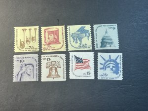 U.S.# 1614-1619-MINT NEVER/HINGED----COIL SINGLES----1975-79