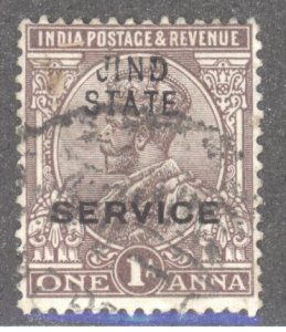 India- Convention States, Jhind, Scott #o34, Used