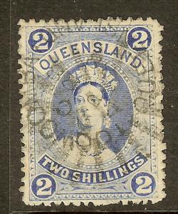 Queensland, Scott #79, 2sh Queen Victoria, Wmk 69, Used