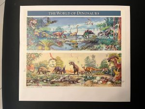 1997 FDC USPS Souvenir Page World of Dinosaurs 15 Stamps Scott 3136