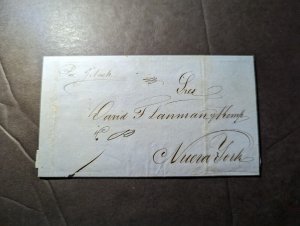 1859 USA Folded Letter Cover New York NY Local Use