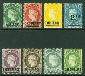 SG 36/45 St Helena set of 8. ½d to 1 Fresh mounted mint CAT