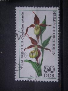 GERMAN DEMOCRATIC REP, 1976, used 50pf, European orchids.  Scott 1734