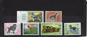 MONACO 1970-1976 DOG SHOW SET OF 6 STAMPS MNH