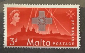 Malta 1957 Scott 264 MNH - 3p,  QEII & George Cross to Malta