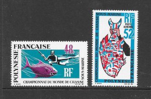 FISH-FRENCH POLYNESIA #C52-3 MNH