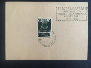 1945 Poland Postcard Cover German Postal Stationery