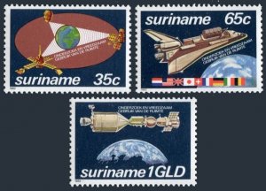 Surinam 588-590, MNH. Michel 967-969. Research an Peaceful uses of Space, 1982.