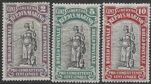 San Marino B-3-5   1918  set 3   fvf   mint - hinged