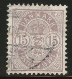 DENMARK  Scott 54 used 1902 stamp