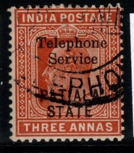 INDIA-PATIALA SGOT10 1930 3a ORANGE-BROWN USED