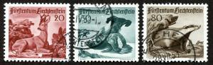 Liechtenstein - Sc #243 - 245, used.  2017 SCV $60.00