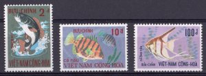 Viet Nam 1971 Sc#402/404 FISHES MARINE LIFE Set (3) MNH