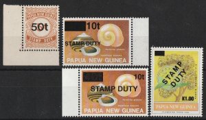 PAPUA NEW GUINEA 1984-89 Stamp Duty group. MNH **. Bft cat £85. (4)