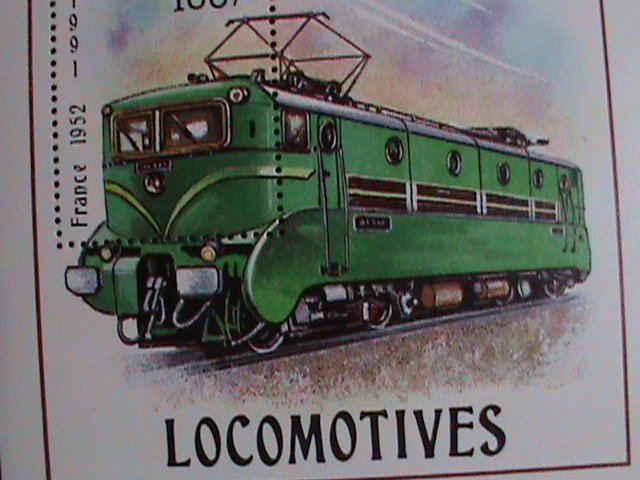 TANZANIA-1991 SC#807- LOCOMOTIVE-FRANCE 1952 TRAIN S/S MNH-VERY FINE