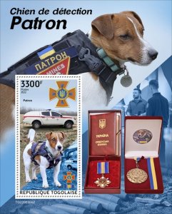 TOGO - 2022 - Detection Dog. Patron  - Perf Souv Sheet - Mint Never Hinged