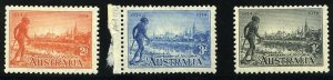 Australia #142-144 Cat$60.75, 1934 Centenary of Victoria, set of three, hinged