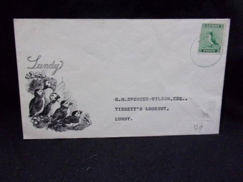 LUNDY: LUNDY STAMP USED ON COVER