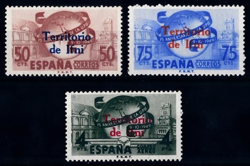 [67961] Spanish Colony IFNI 1949 UPU with Overprint in Red and Blue  MNH